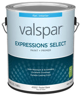 Valspar Expressions Select 4100 028.0041002.007 Latex Paint, Acrylic Base, Flat Sheen, Pastel Base, 1 gal